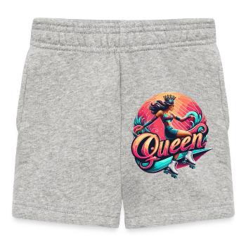 Illustration de la reine du patin royal - Short Bébé - gris chiné - Devant