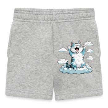 Cat waking up, cat humor! - Baby Shorts - heather grey - Front