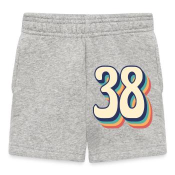 Vintage Retro T-Shirt Nummer 38 Achtunddreißig - Baby Shorts - Grau meliert - Vorne