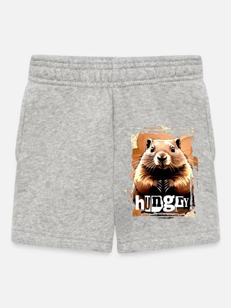 Hungriger Nager - Baby Shorts - Grau meliert