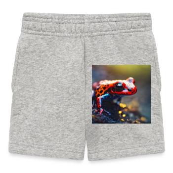 Colorful Frog - Baby Shorts - heather grey - Front