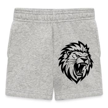 Tête de Lion En Colère Style De Tatouage Crinière Élégante - Short Bébé - gris chiné - Devant