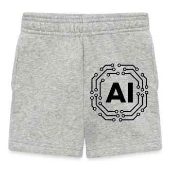 AI Icon Badge Logo Artificial Intelligence Logo - Baby Shorts - Grau meliert - Vorne