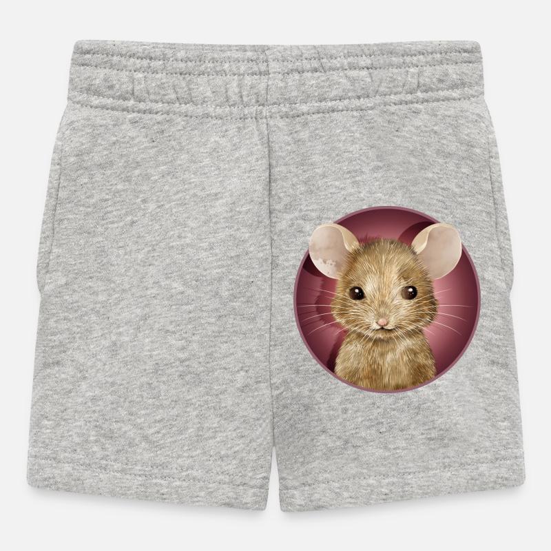 souris mignonne regardant hors du trou de souris - Short Bébé - gris chiné