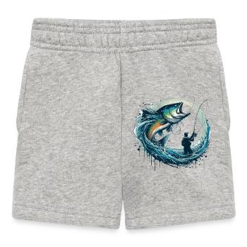 Angeln dynamisch Geschenk - Baby Shorts - Grau meliert - Vorne