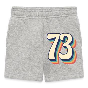 Vintage Retro T-Shirt Nummer 73 Dreiundsiebzig - Baby Shorts - Grau meliert - Vorne