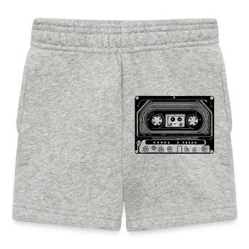 Cassette audio design rétro noir - Short Bébé - gris chiné - Devant