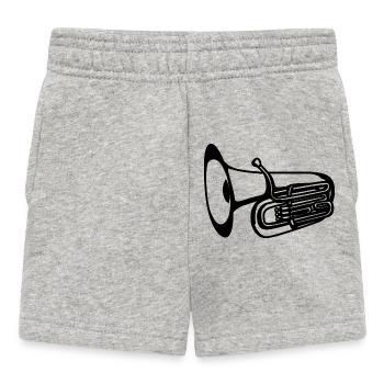 Tuba Drawing - Baby Shorts - heather grey - Front