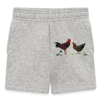 Coq et poulet - Short Bébé - gris chiné - Devant