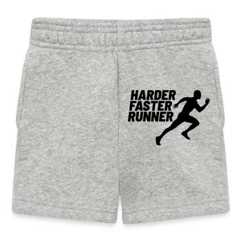 harder faster runner härter schneller Läufer - Baby Shorts - Grau meliert - Vorne