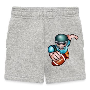 Joueur de football avec casque de football et ballon de match - Short Bébé - gris chiné - Devant