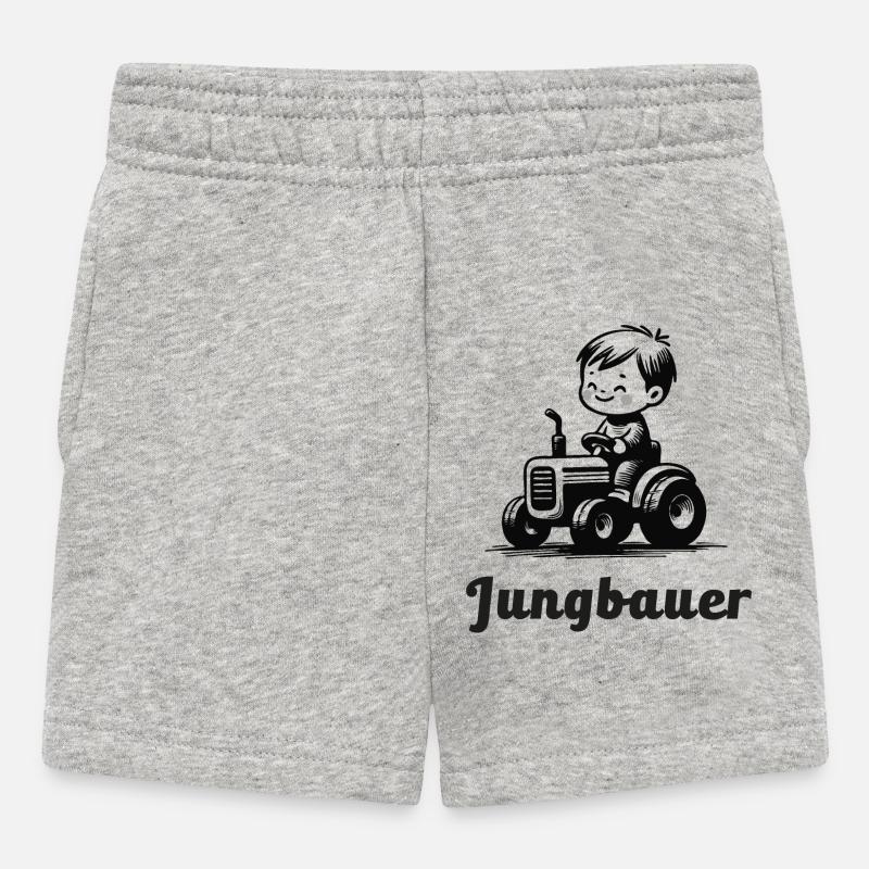 jungbauer nachwuchs bauernhof bauer babygeschenk - Baby Shorts - Grau meliert