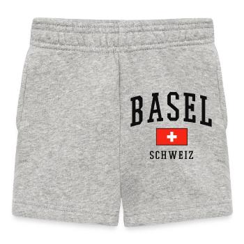 Basel Switzerland Flag - Baby Shorts - heather grey - Front