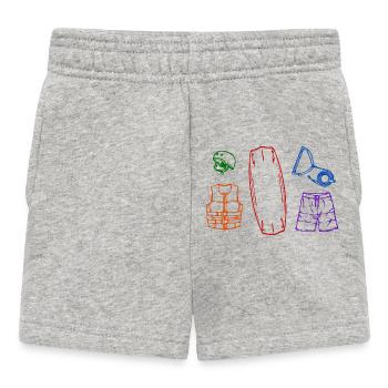 Surfing, wakeboard, surfboard, water skiing, water sports - Baby Shorts - heather grey - Front