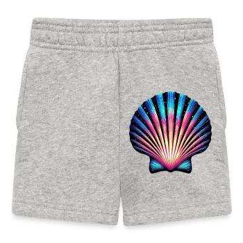 Scallop Shell - Baby Shorts - heather grey - Front