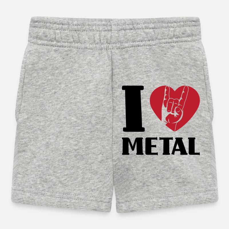 J’adore le métal - Short Bébé - gris chiné