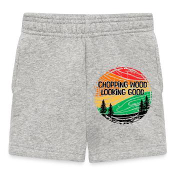 Holzfäller Baum Forst Statement Holz Holzarbeit - Baby Shorts - Grau meliert - Vorne
