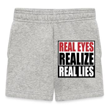 realize real eyes reall lies | Farben änderbar - Baby Shorts - Grau meliert - Vorne