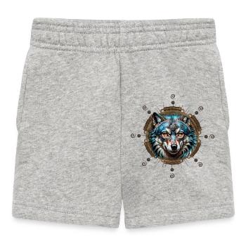 Fantastischer Steampunk-Wolf. - Baby Shorts - Grau meliert - Vorne