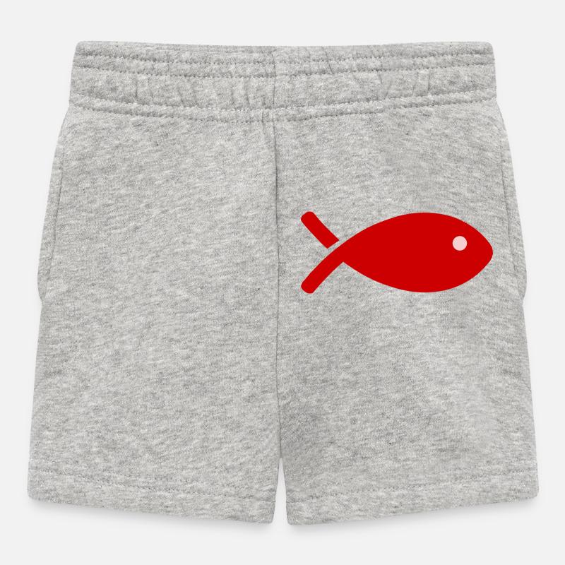 POISSON - Short Bébé - gris chiné