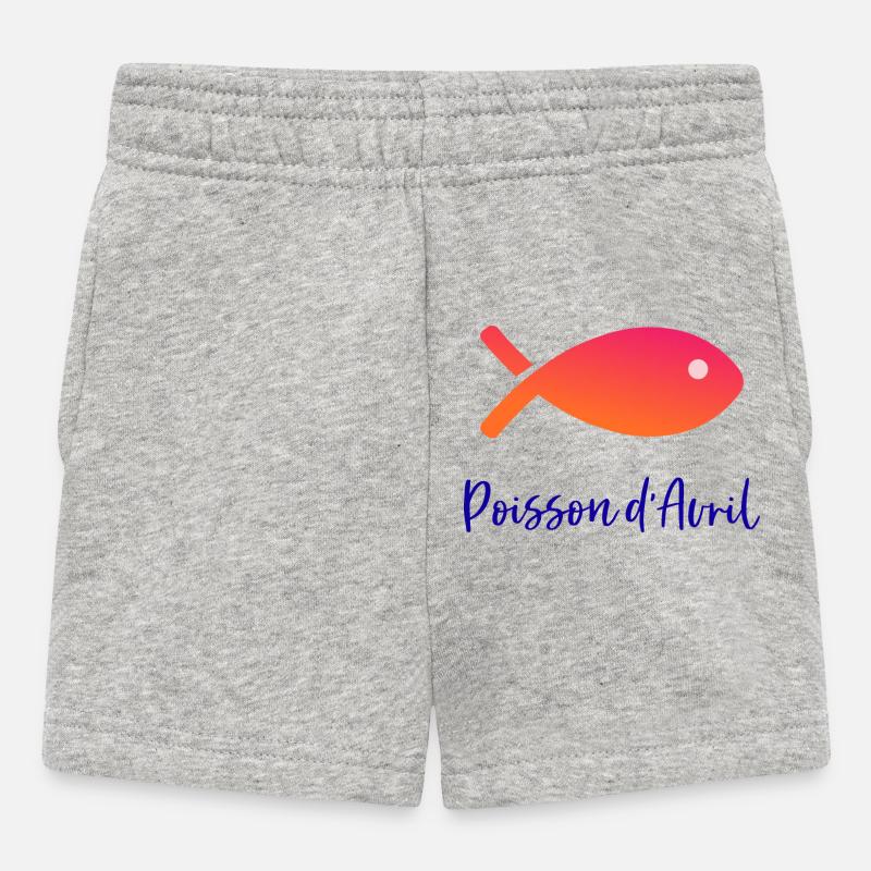 POISSON. POISSON D'AVRIL - Short Bébé - gris chiné