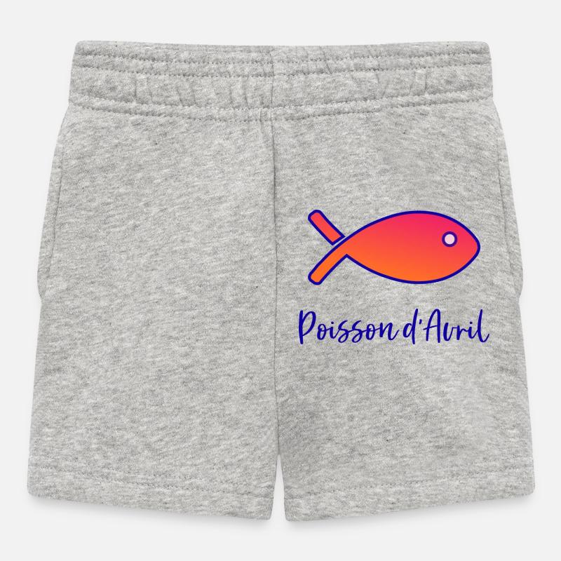 POISSON D'AVRIL - Short Bébé - gris chiné