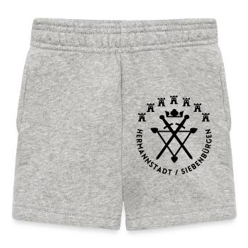 Hermannstadt Siebenbürgen Design schwarze Schrift - Baby Shorts - Grau meliert - Vorne