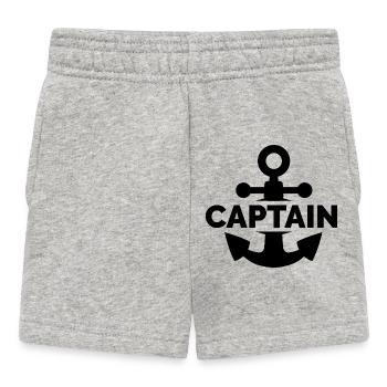 captain anchor icon logo sea sea ship boat - Baby Shorts - heather grey - Front