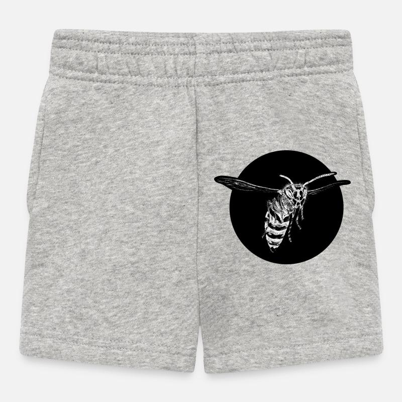 Guêpe - Abeille - Insecte - Short Bébé - gris chiné