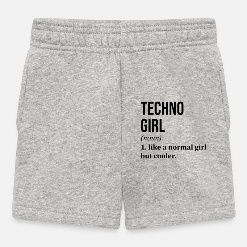 techno - Short Bébé - gris chiné