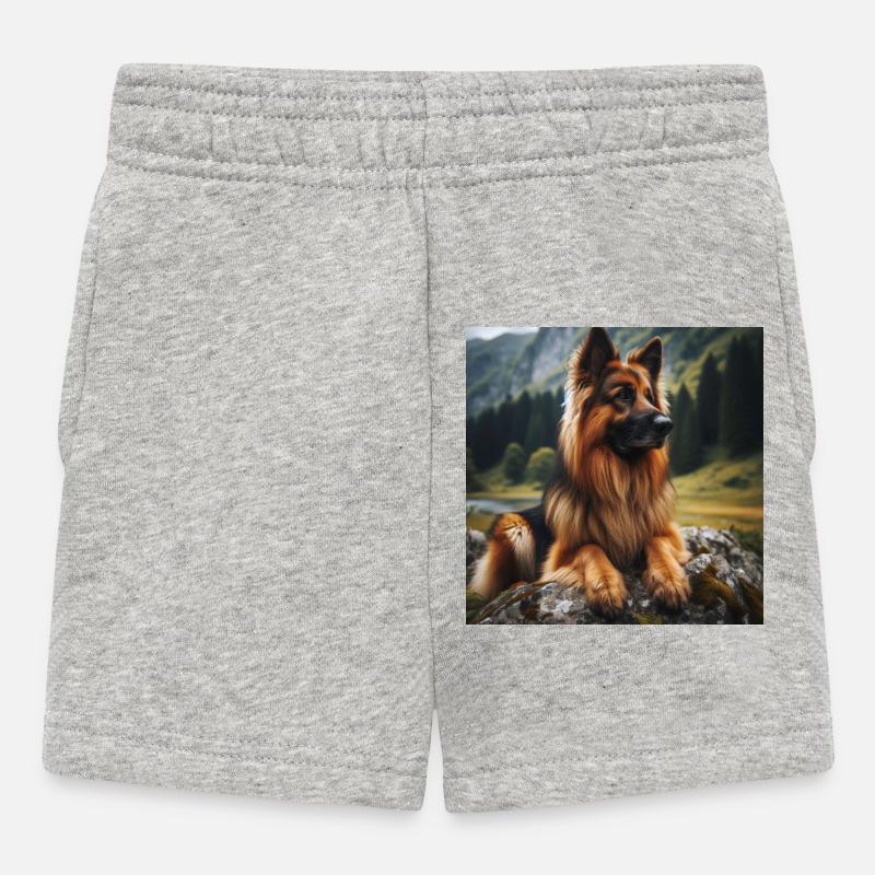 German Shepherd Art - Baby Shorts - heather grey