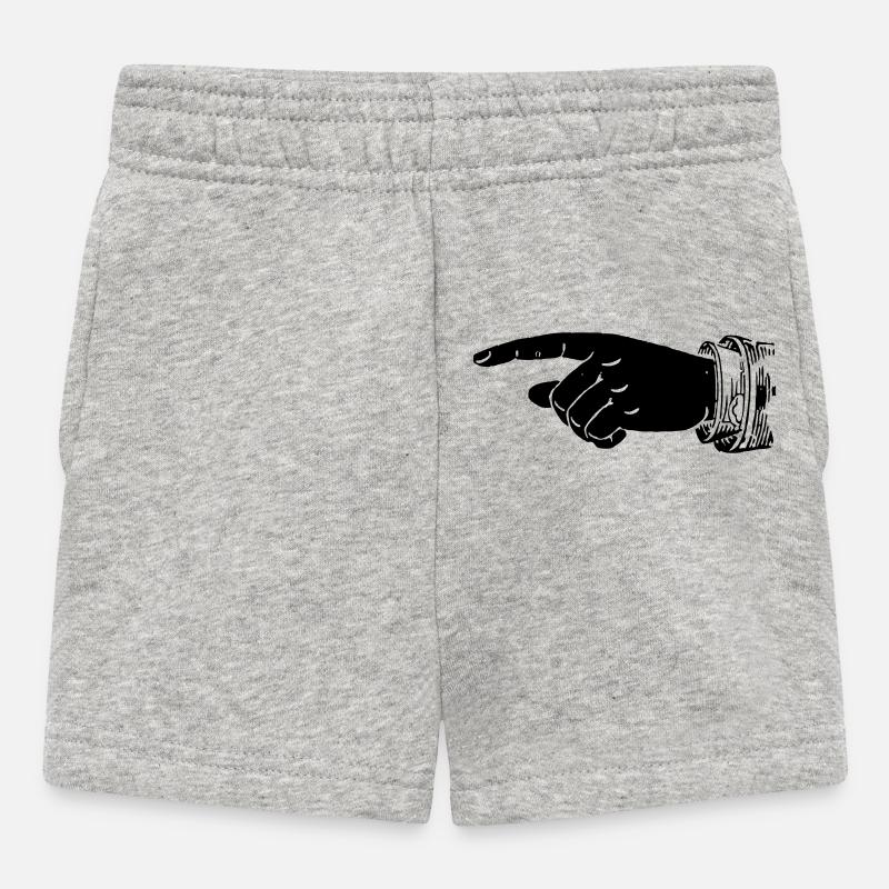 Main - Doigt pointé - Short Bébé - gris chiné