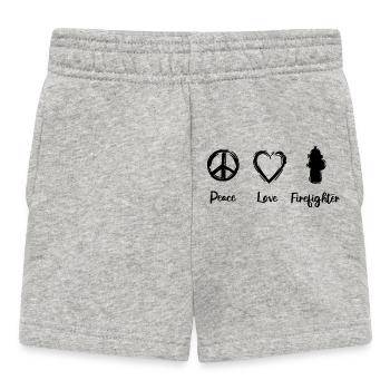 Firefighter Love - Baby Shorts - heather grey - Front