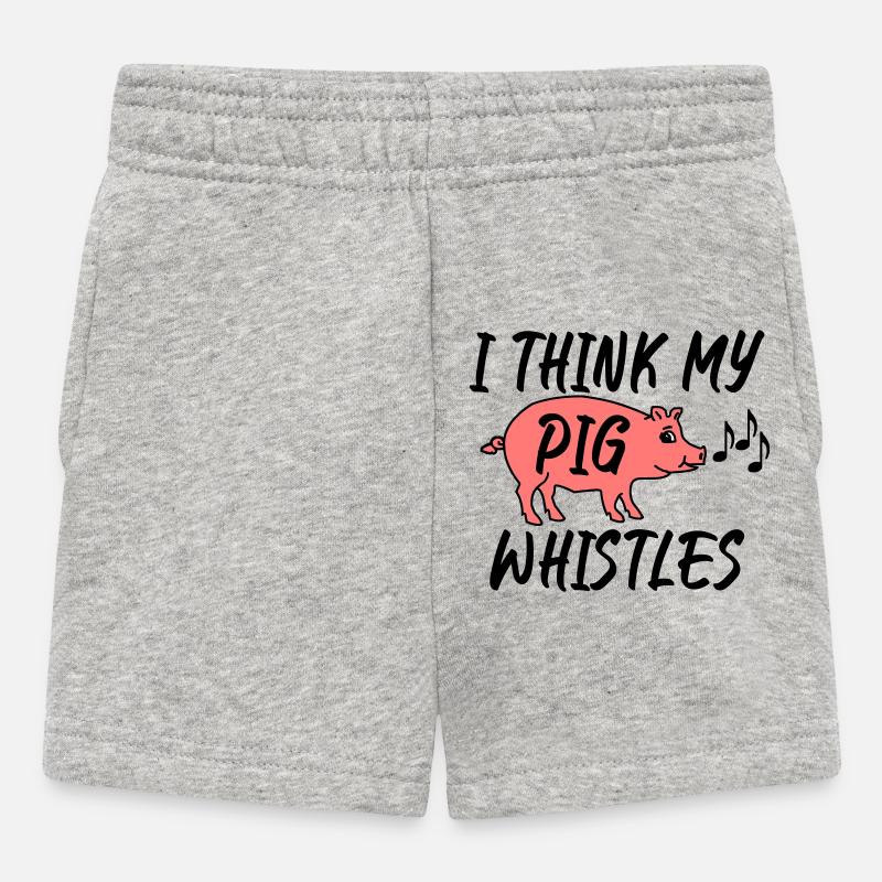 Je pense que mon cochon siffle - Short Bébé - gris chiné