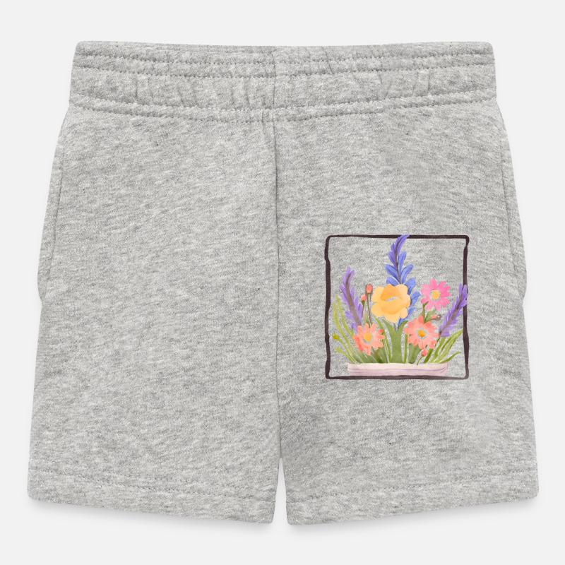 Bouquet - Short Bébé - gris chiné