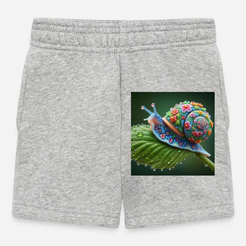 Escargot en fleurs - Short Bébé - gris chiné