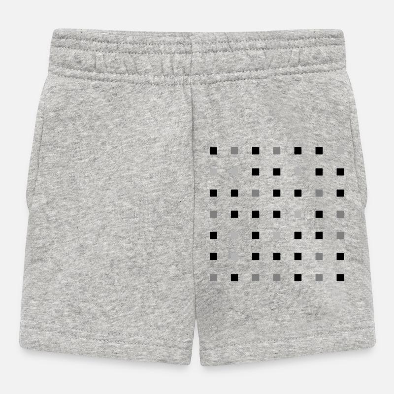 Square Grid - Baby Shorts - heather grey