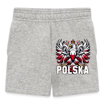 Polen Polska polnisch rot weiß Geschenk - Baby Shorts - Grau meliert - Vorne