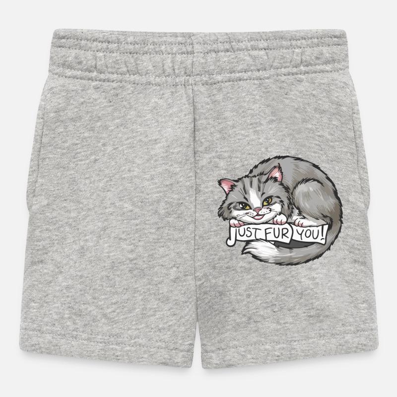 Cat_Just vous fourrure - Short Bébé - gris chiné