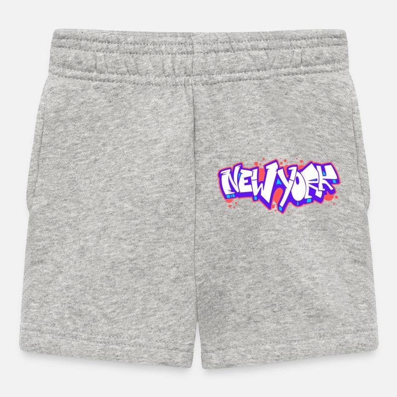 Graffiti horizontal de New York 1 - Short Bébé - gris chiné