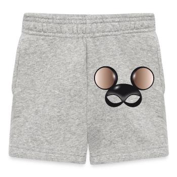 mysterious mouse mask with big mouse ears - Baby Shorts - heather grey - Front