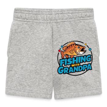 Angeln mit Opa mit buntem Fischdesign - Baby Shorts - Grau meliert - Vorne