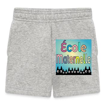 École Maternelle CHATS - Short Bébé - gris chiné - Devant