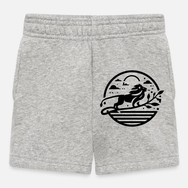 löwe 1 - Baby Shorts - Grau meliert