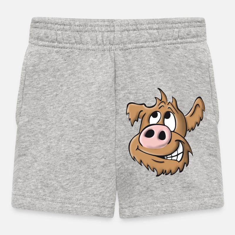 Cochon chien coquin - Short Bébé - gris chiné