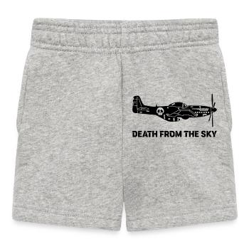 Vintage Kampfflugzeug (Schwarz) - Baby Shorts - Grau meliert - Vorne