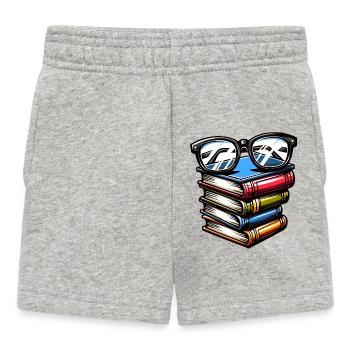 Book Smarts: The Scholarly Stack - Baby Shorts - heather grey - Front