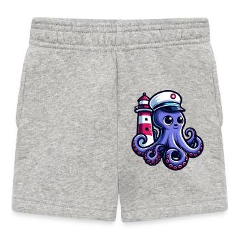 Octo-Navigator: Wegweiser der Meere - Baby Shorts - Grau meliert - Vorne