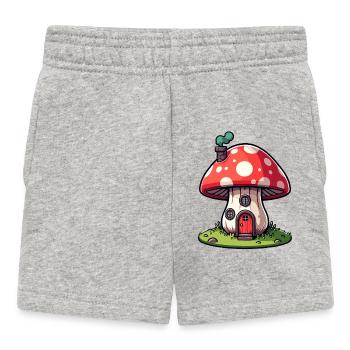 Enchanted Shroom Home: Die Pilz-Behausung - Baby Shorts - Grau meliert - Vorne