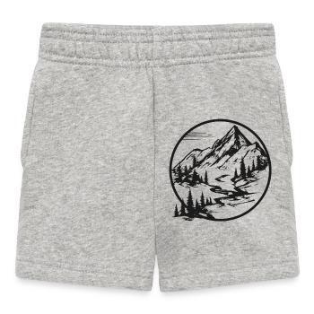 Berglandschaft | Wanderweg | Wandern in den Bergen - Baby Shorts - Grau meliert - Vorne